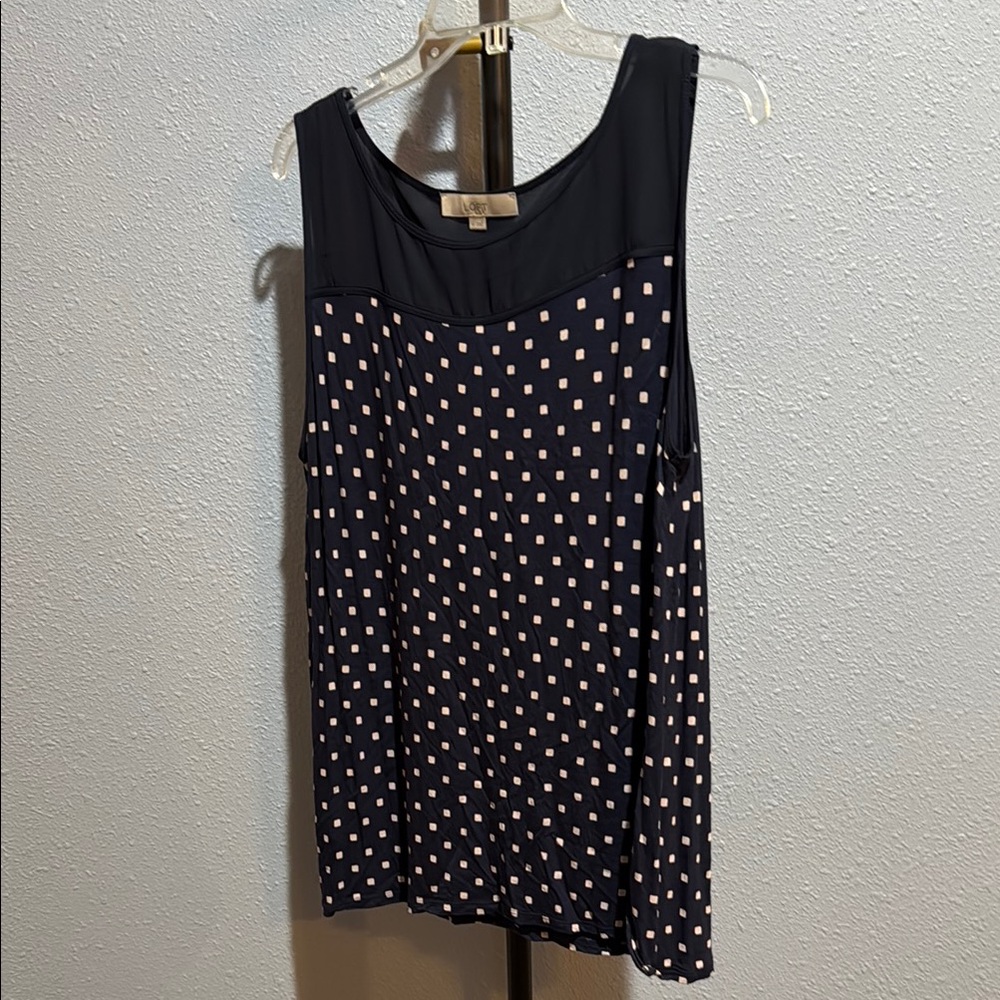 Loft Navy printed Sleeveless Top-XL